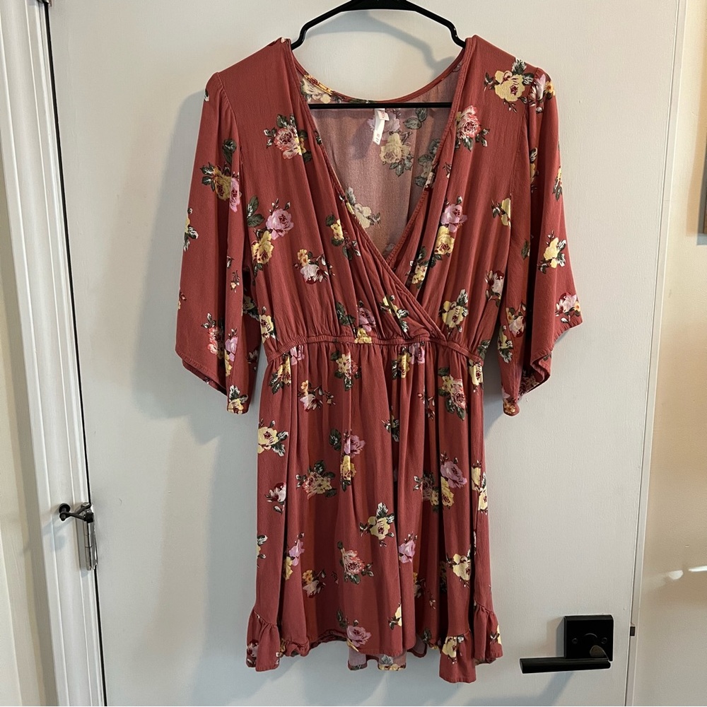 Xhilaration Size X Small Floral Wrap Dress